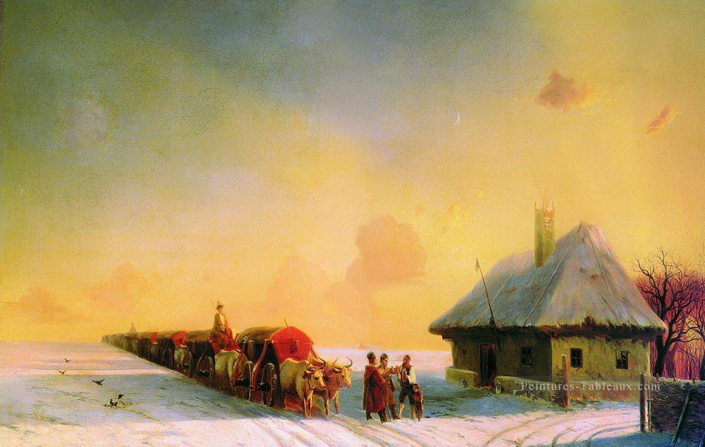 Chumaks dans la petite Russie Romantique Ivan Aivazovsky russe Peintures à l'huile